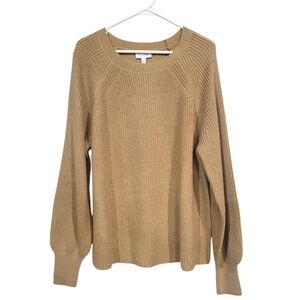 Jessica Simpson Women's SZ XL Sweater Tan Puff Sleeve Knit NEW Neutral